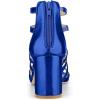 imageAllegra K Womens Cage Strappy Gladiators Chunky Heels SandalsDeep Blue