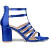 imageAllegra K Womens Cage Strappy Gladiators Chunky Heels SandalsDeep Blue