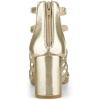 imageAllegra K Womens Cage Strappy Gladiators Chunky Heels SandalsGold