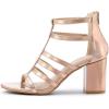imageAllegra K Womens Cage Strappy Gladiators Chunky Heels SandalsGradient Rose Gold