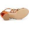 imageAllegra K Womens Cage Strappy Gladiators Chunky Heels SandalsOrange