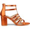 imageAllegra K Womens Cage Strappy Gladiators Chunky Heels SandalsOrange