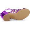 imageAllegra K Womens Cage Strappy Gladiators Chunky Heels SandalsPurple