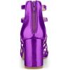 imageAllegra K Womens Cage Strappy Gladiators Chunky Heels SandalsPurple