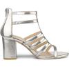 imageAllegra K Womens Cage Strappy Gladiators Chunky Heels SandalsSilver White