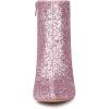 imageAllegra K Womens Clear Block Heel Glitter Ankle BootsPink