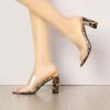 imageAllegra K Womens Clear Chunky Heel Slides Sandals MulesLeopard