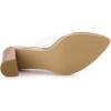 imageAllegra K Womens Clear Chunky Heel Slides Sandals MulesNude
