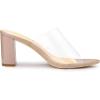 imageAllegra K Womens Clear Chunky Heel Slides Sandals MulesNude