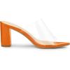 imageAllegra K Womens Clear Chunky Heel Slides Sandals MulesOrange