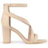 imageAllegra K Womens Crisscross Ankle Strap Chunky Heel SandalsBeige