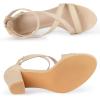 imageAllegra K Womens Crisscross Ankle Strap Chunky Heel SandalsBeige