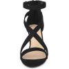 imageAllegra K Womens Crisscross Ankle Strap Chunky Heel SandalsBlack