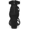 imageAllegra K Womens Crisscross Ankle Strap Chunky Heel SandalsBlack