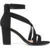 imageAllegra K Womens Crisscross Ankle Strap Chunky Heel SandalsBlack