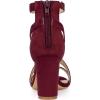 imageAllegra K Womens Crisscross Ankle Strap Chunky Heel SandalsBurgundy