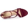 imageAllegra K Womens Crisscross Ankle Strap Chunky Heel SandalsBurgundy