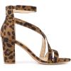 imageAllegra K Womens Crisscross Ankle Strap Chunky Heel SandalsLeopard
