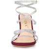 imageAllegra K Womens Elegant Rhinestone Clear Strap Strappy Stiletto Heels Sandals Over 3 Inch Evening Party Wedding ShoesBurgundy