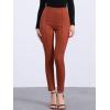 imageAllegra K Womens Faux Suede Leggings High Waisted Stretch Casual Faux Leather Pants for WomenBrown Red