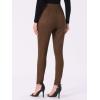 imageAllegra K Womens Faux Suede Leggings High Waisted Stretch Casual Faux Leather Pants for WomenCoffee