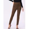imageAllegra K Womens Faux Suede Leggings High Waisted Stretch Casual Faux Leather Pants for WomenCoffee