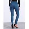 imageAllegra K Womens Faux Suede Leggings High Waisted Stretch Casual Faux Leather Pants for WomenDark Blue