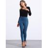 imageAllegra K Womens Faux Suede Leggings High Waisted Stretch Casual Faux Leather Pants for WomenDark Blue