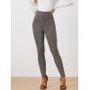 imageAllegra K Womens Faux Suede Leggings High Waisted Stretch Casual Faux Leather Pants for WomenDark Gray