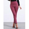 imageAllegra K Womens Faux Suede Leggings High Waisted Stretch Casual Faux Leather Pants for WomenDark Red