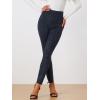 imageAllegra K Womens Faux Suede Leggings High Waisted Stretch Casual Faux Leather Pants for WomenNavy Blue