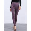 imageAllegra K Womens Faux Suede Leggings High Waisted Stretch Casual Faux Leather Pants for WomenPurple