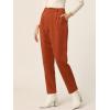 imageAllegra K Womens Faux Suede Pants Casual High Waist Belted Straight Legs Trousers Small Caramel