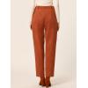 imageAllegra K Womens Faux Suede Pants Casual High Waist Belted Straight Legs Trousers Small Caramel