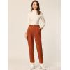 imageAllegra K Womens Faux Suede Pants Casual High Waist Belted Straight Legs Trousers Small Caramel