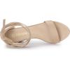 imageAllegra K Womens Lace Up and Ankle Strap Chunky Heel SandalsBeige