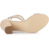 imageAllegra K Womens Lace Up and Ankle Strap Chunky Heel SandalsBeige