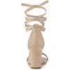 imageAllegra K Womens Lace Up and Ankle Strap Chunky Heel SandalsBeige