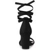 imageAllegra K Womens Lace Up and Ankle Strap Chunky Heel SandalsBlack