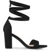 imageAllegra K Womens Lace Up and Ankle Strap Chunky Heel SandalsBlack