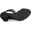 imageAllegra K Womens Lace Up and Ankle Strap Chunky Heel SandalsBlack