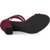 imageAllegra K Womens Lace Up and Ankle Strap Chunky Heel SandalsBurgundy