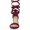 imageAllegra K Womens Lace Up and Ankle Strap Chunky Heel SandalsBurgundy