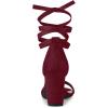 imageAllegra K Womens Lace Up and Ankle Strap Chunky Heel SandalsBurgundy