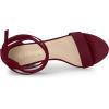 imageAllegra K Womens Lace Up and Ankle Strap Chunky Heel SandalsBurgundy