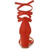 imageAllegra K Womens Lace Up and Ankle Strap Chunky Heel SandalsDark Orange