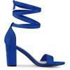 imageAllegra K Womens Lace Up and Ankle Strap Chunky Heel SandalsDeep Blue