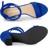 imageAllegra K Womens Lace Up and Ankle Strap Chunky Heel SandalsDeep Blue