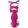 imageAllegra K Womens Lace Up and Ankle Strap Chunky Heel SandalsHot Pink