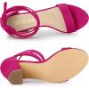 imageAllegra K Womens Lace Up and Ankle Strap Chunky Heel SandalsHot Pink